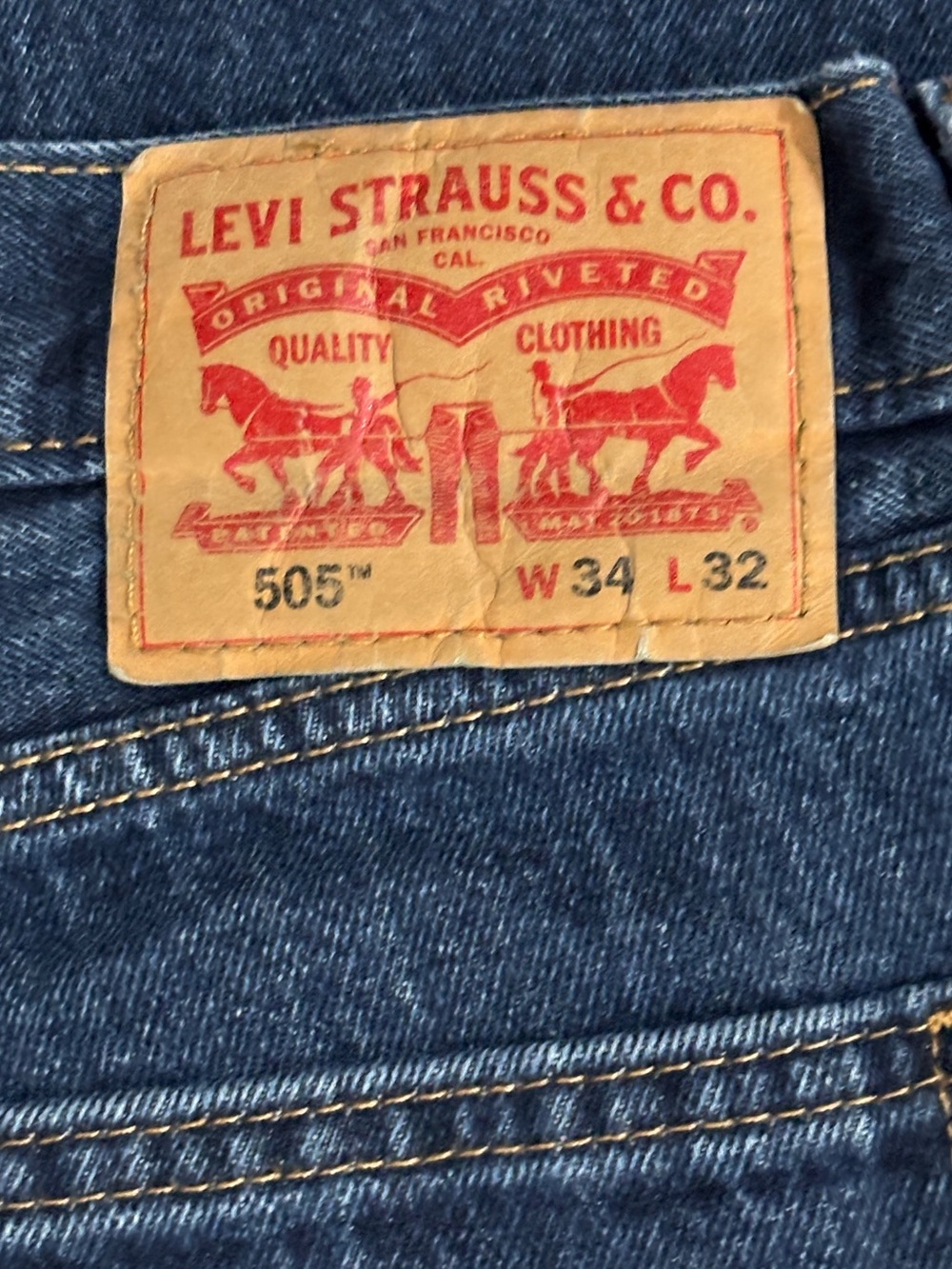 Levi’s 505 Straight Leg Jeans 34x32 Dark Wash Classic Fit